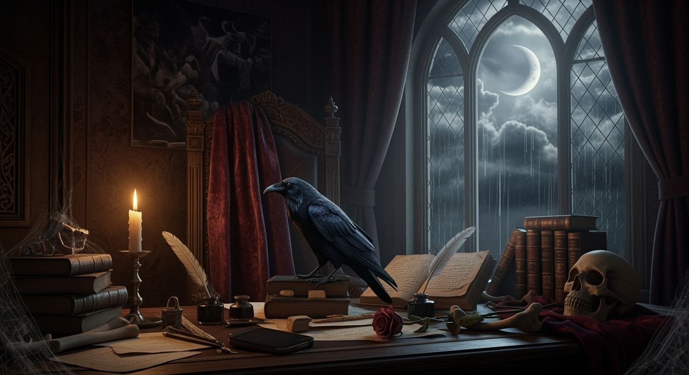 Edgar allan poe background 4k image 3