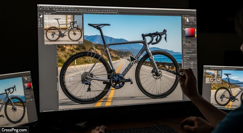 Editing bike background image