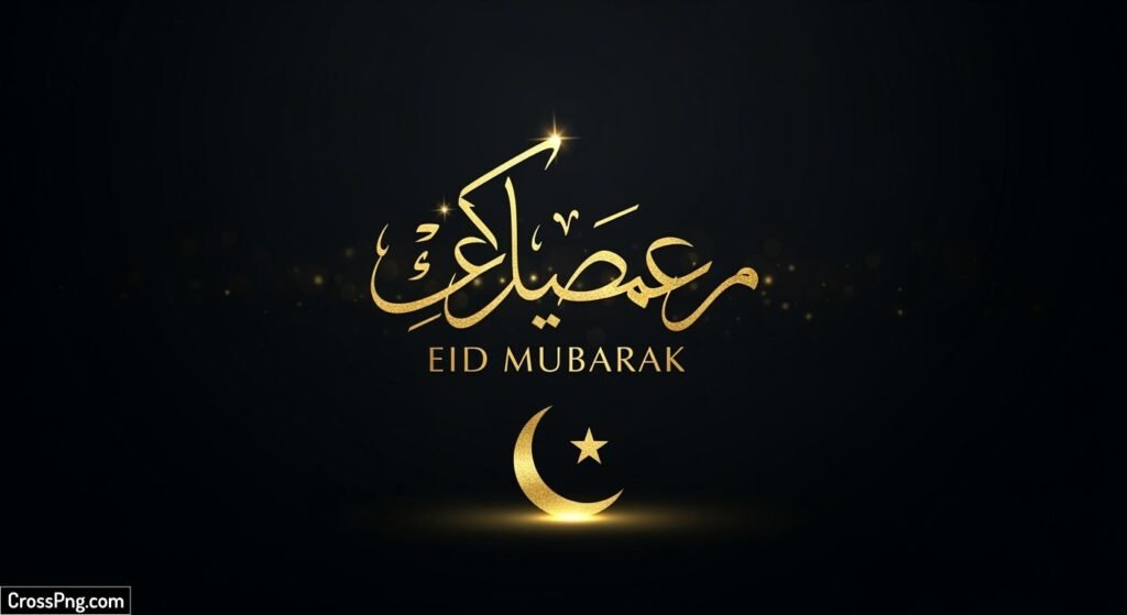 Eid mubarak black background image