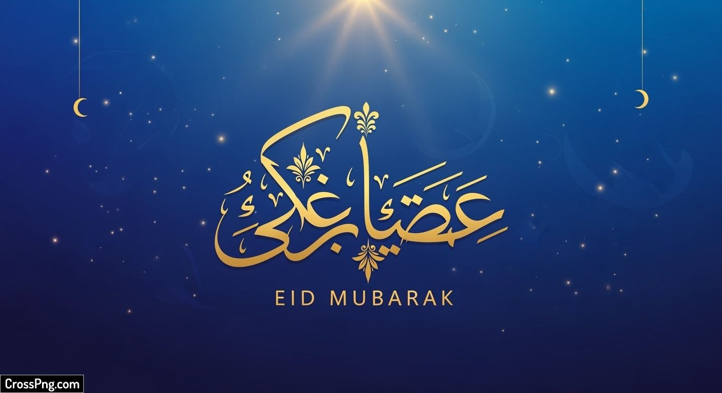 Eid mubarak blue background image