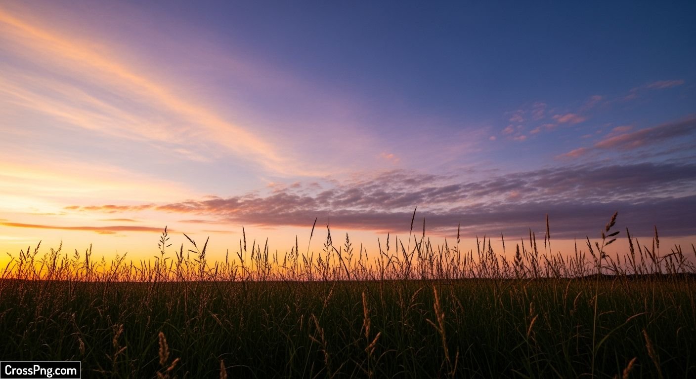 Evening sky grass background image 2