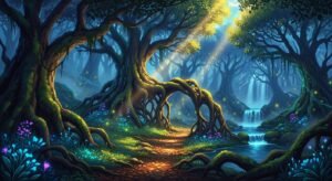 Fantasy forest background image 2