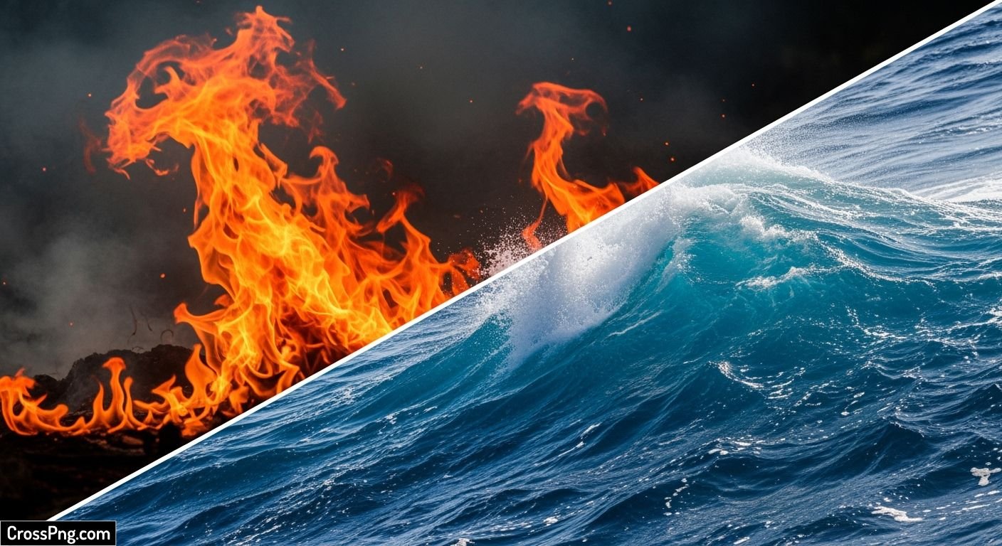 Fire and water background image