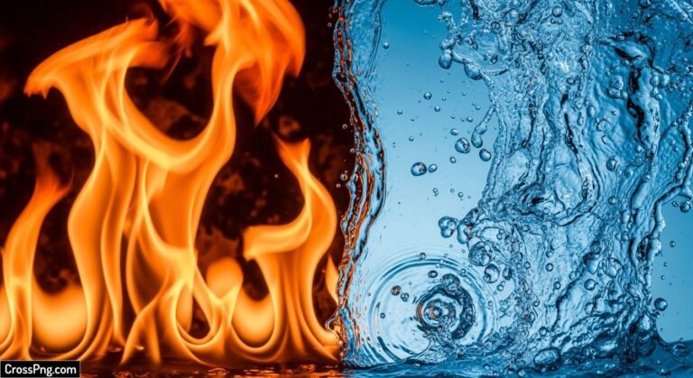 Fire and water background image