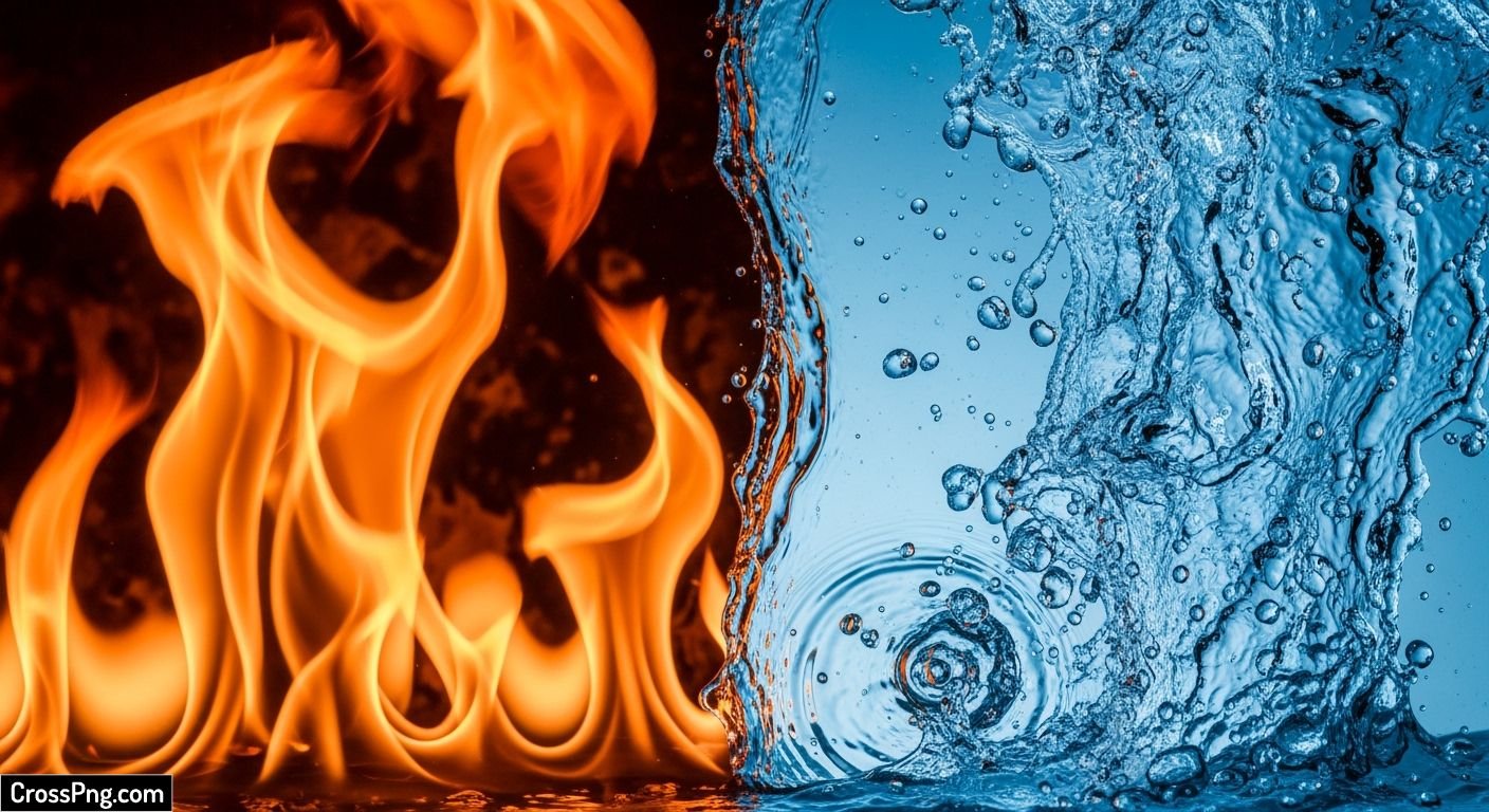 Fire and water background image