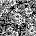 Floral background black and white image