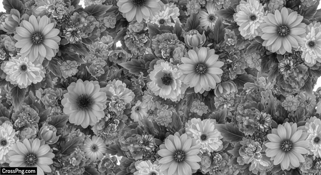 Floral background black and white image 2