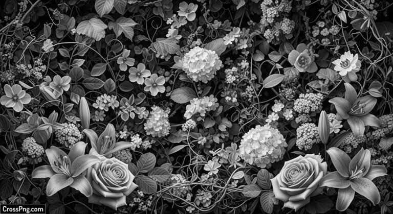 Floral background black and white image