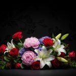 Flower background black image 2