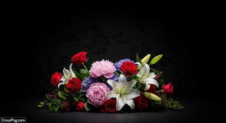 Flower background black image 2