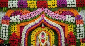 Flower background decoration for ganpati image