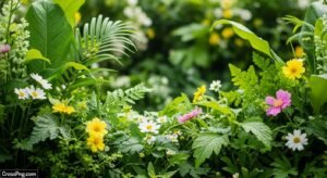 Flower background green image