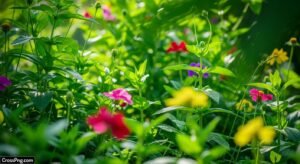 Flower background green image