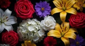 Flower black background wallpaper image 3