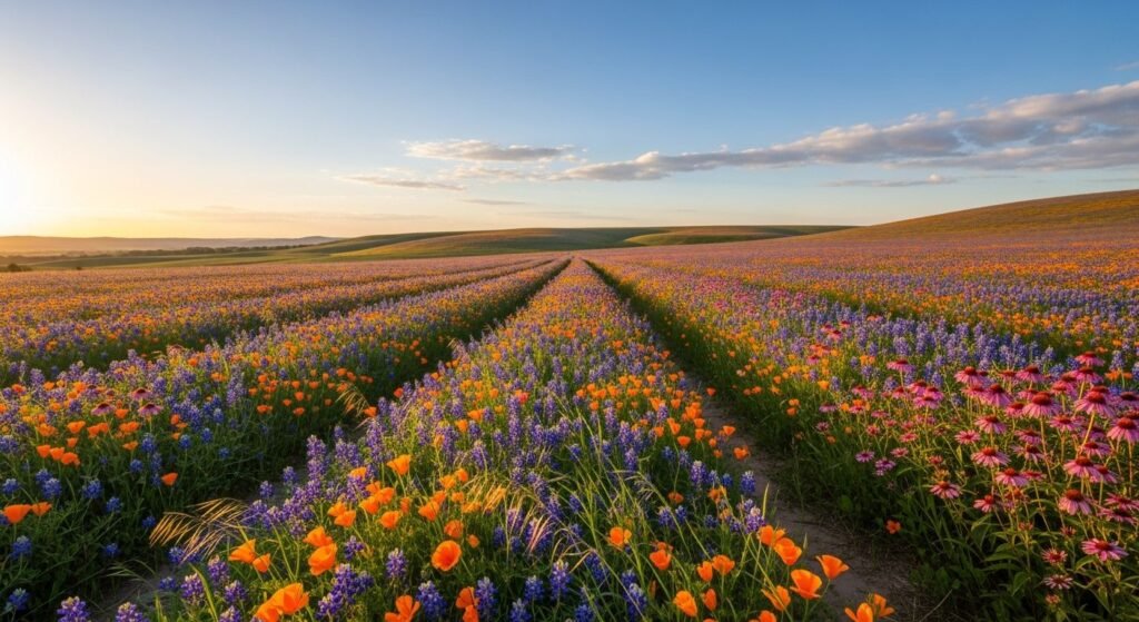 Flower field background image