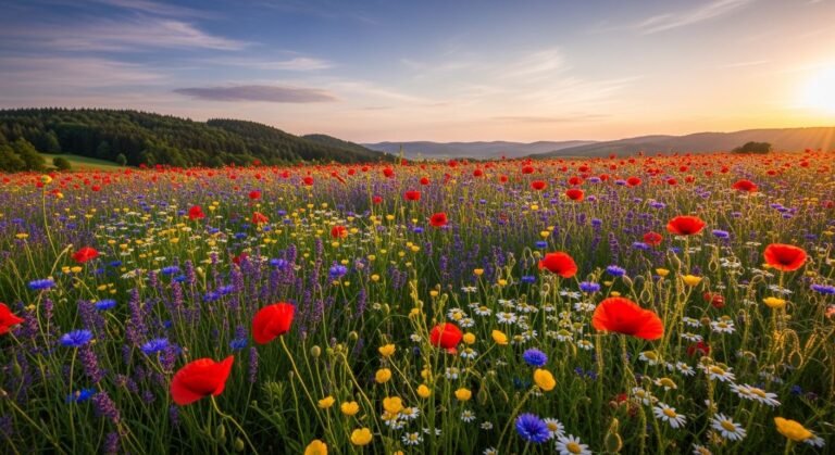 Flower field background image 2