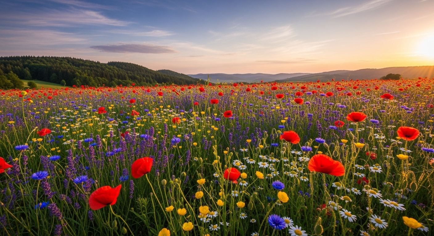 Flower field background image 2