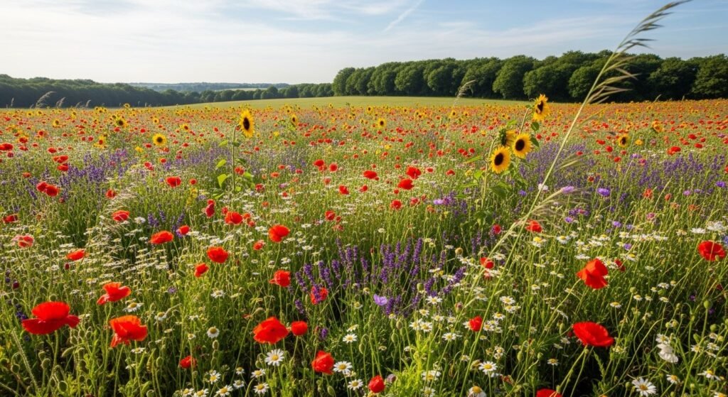 Flower field background image 3