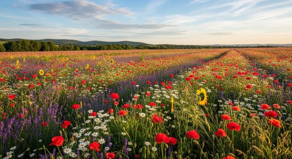 Flower field background image 4