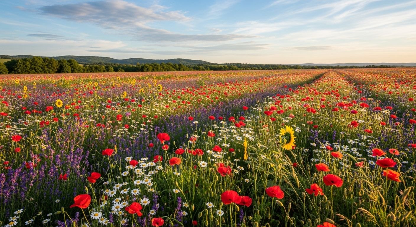 Flower field background image 4