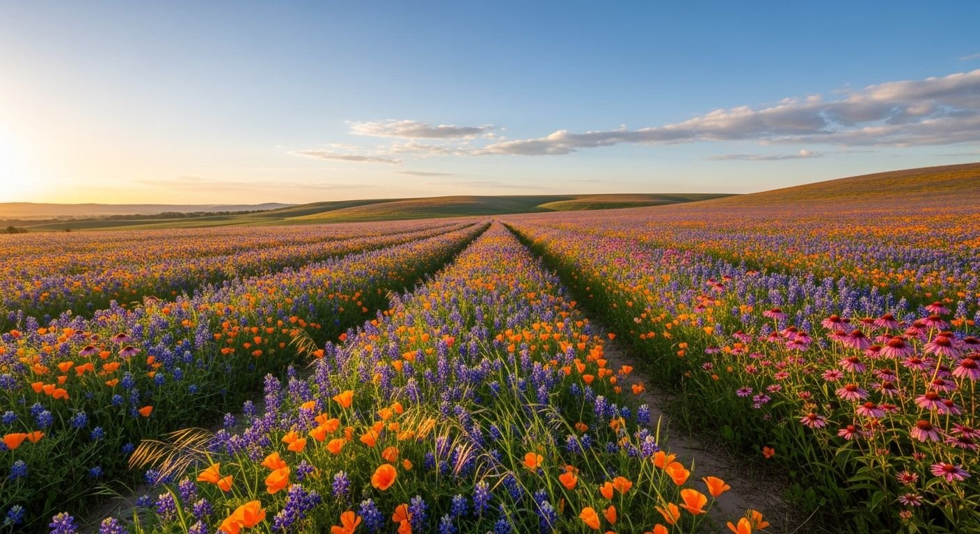 Flower field background image