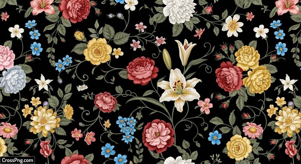 Flower wallpaper black background image 2