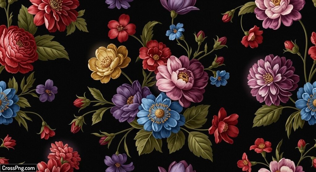 Flower wallpaper black background image 4