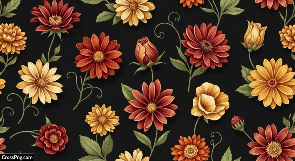 Flower wallpaper black background image 5