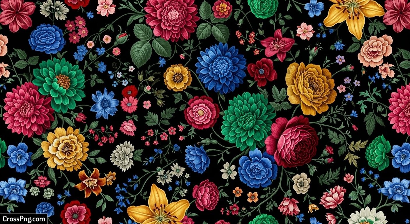 Flower wallpaper black background image 7