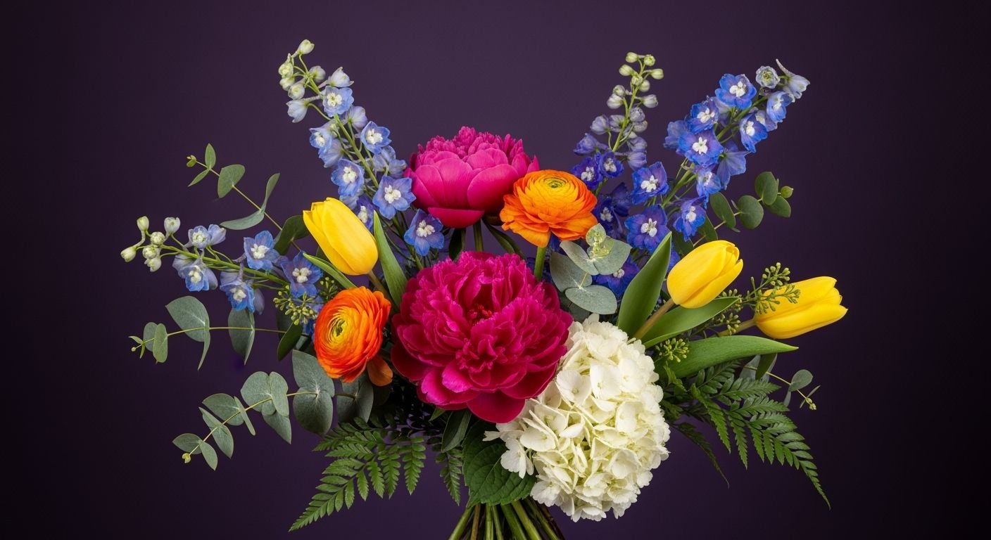 Flowers on purple background image 2