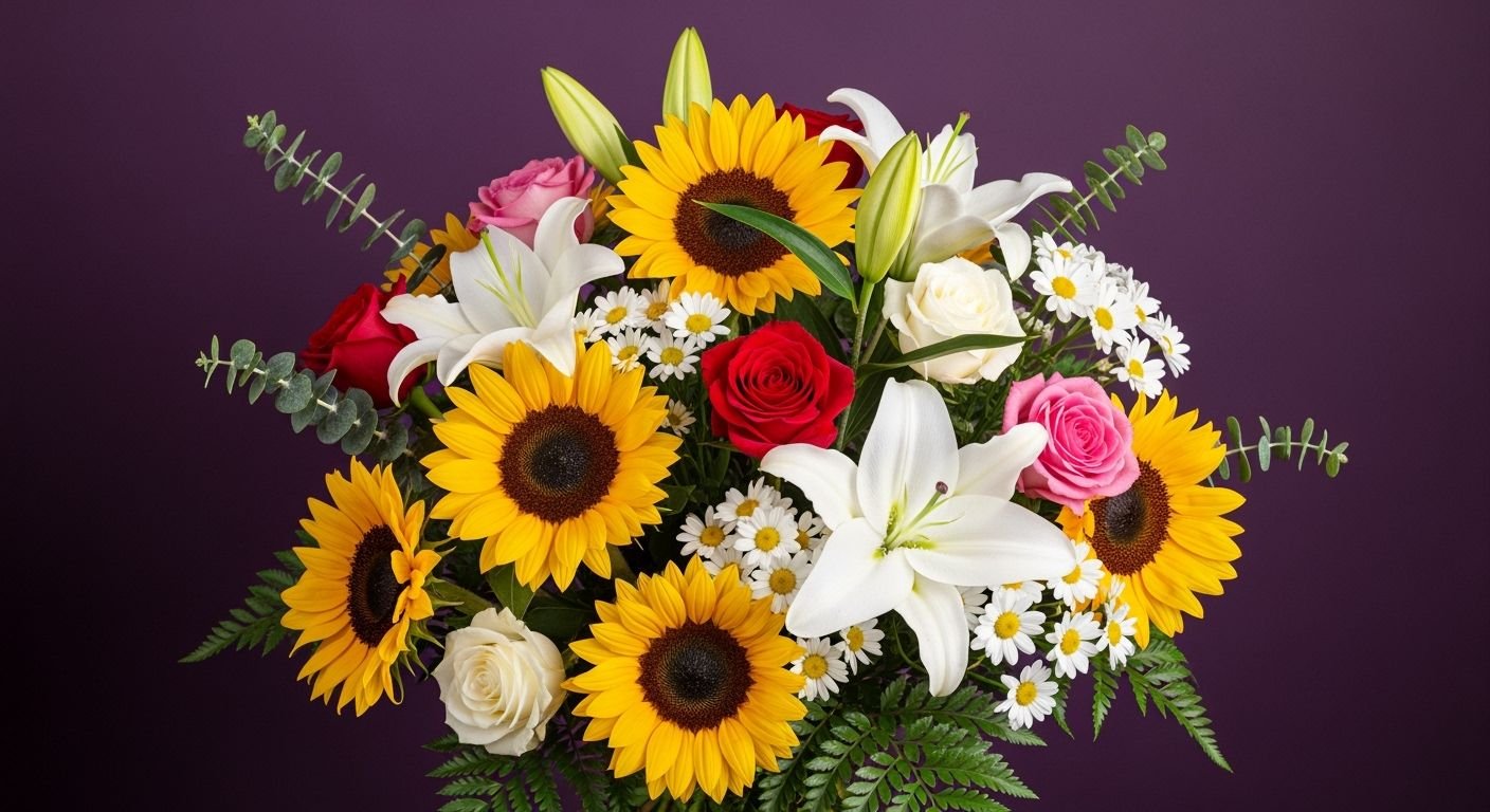 Flowers on purple background image