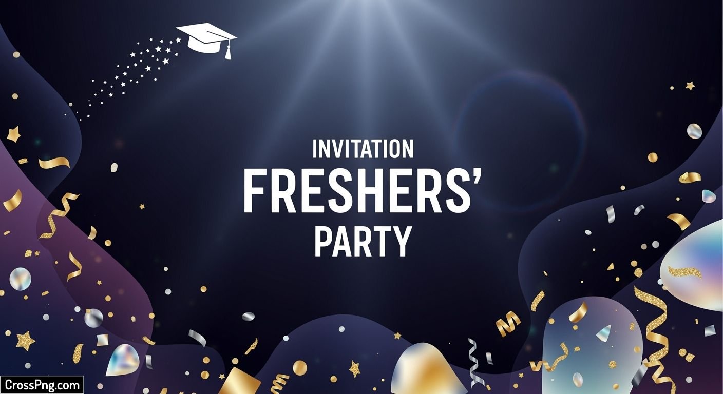 Freshers party invitation card background image 2