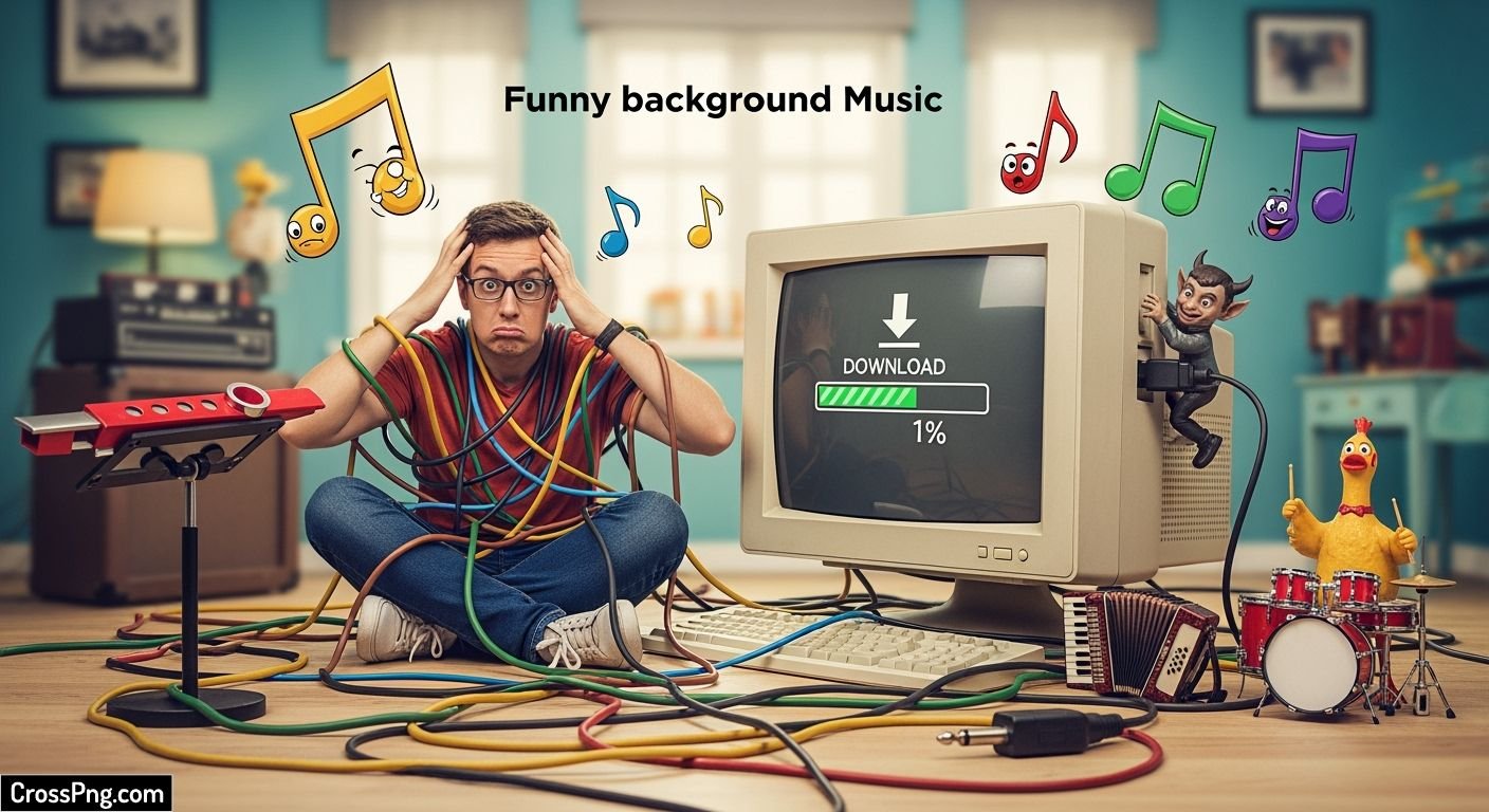 Funny background music download image