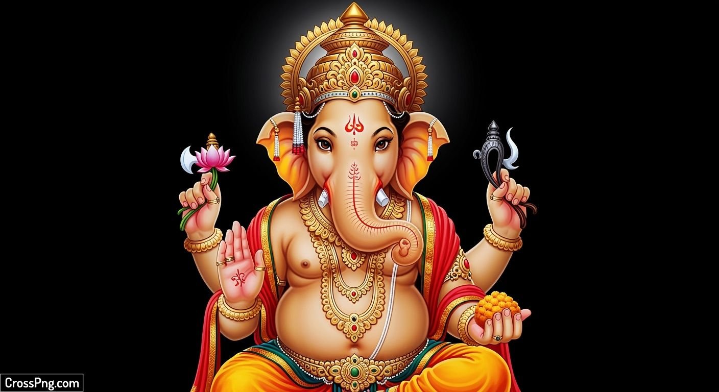 Ganesh black background image 2