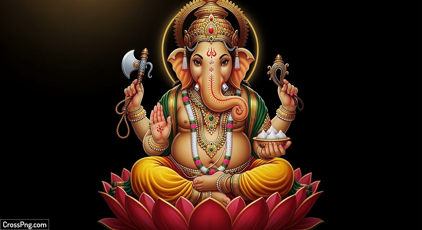 Ganesh black background image 3