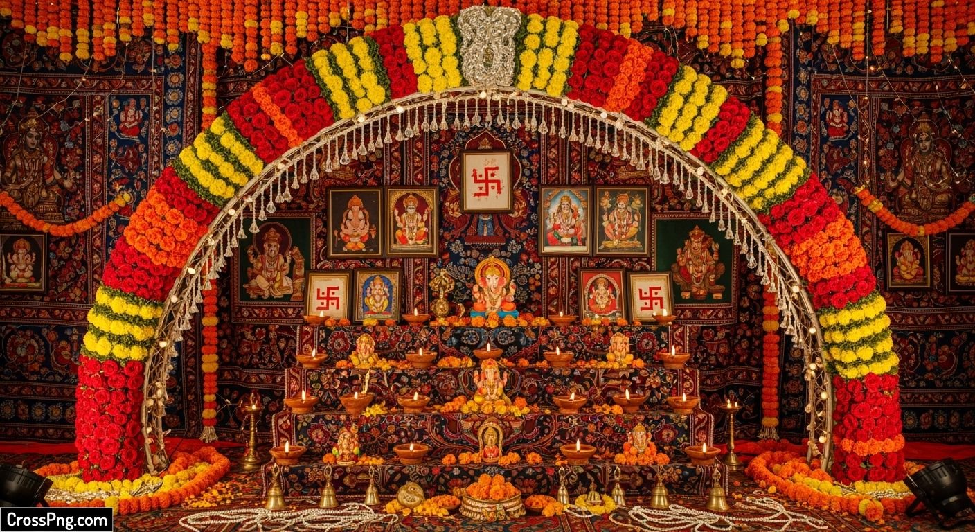 Ganesh chaturthi background decoration image 2