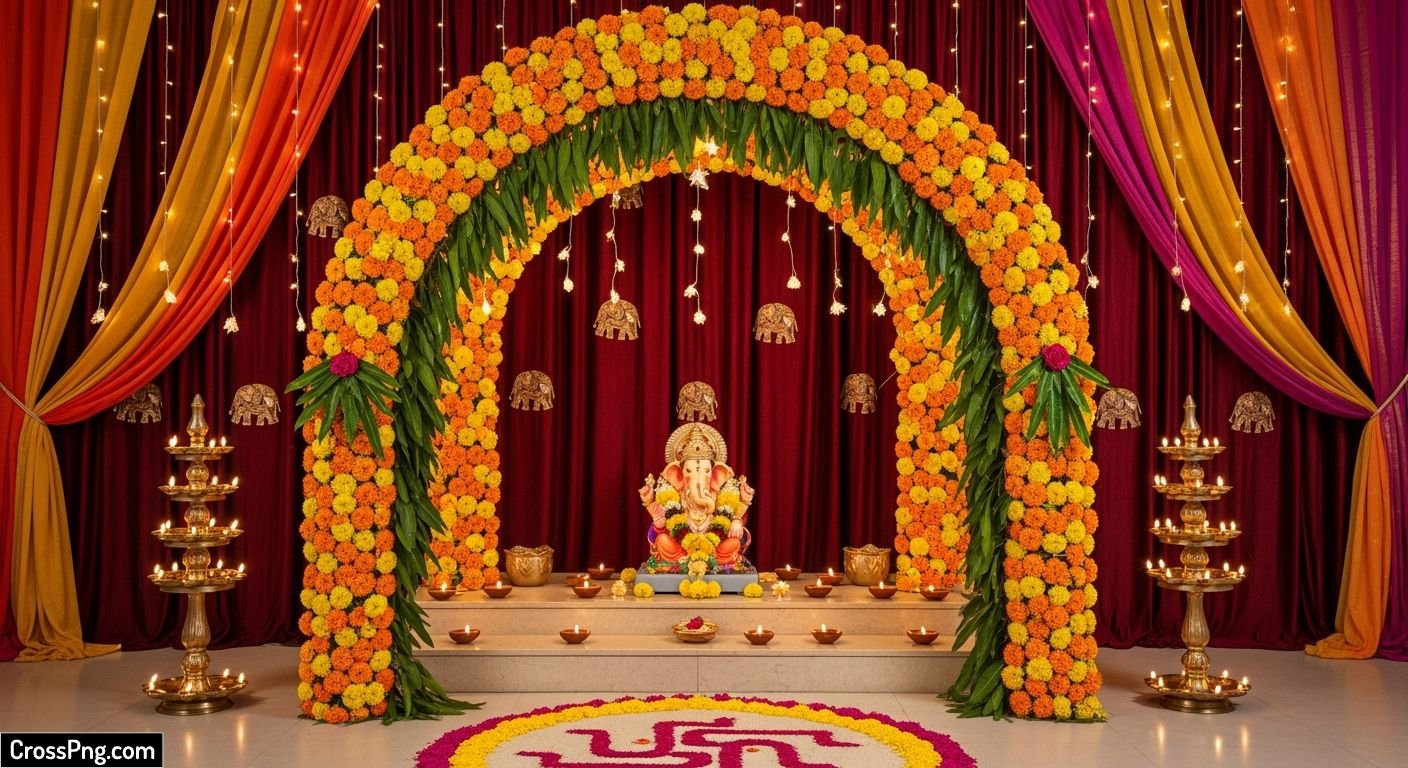 Ganesh chaturthi background decoration image 3