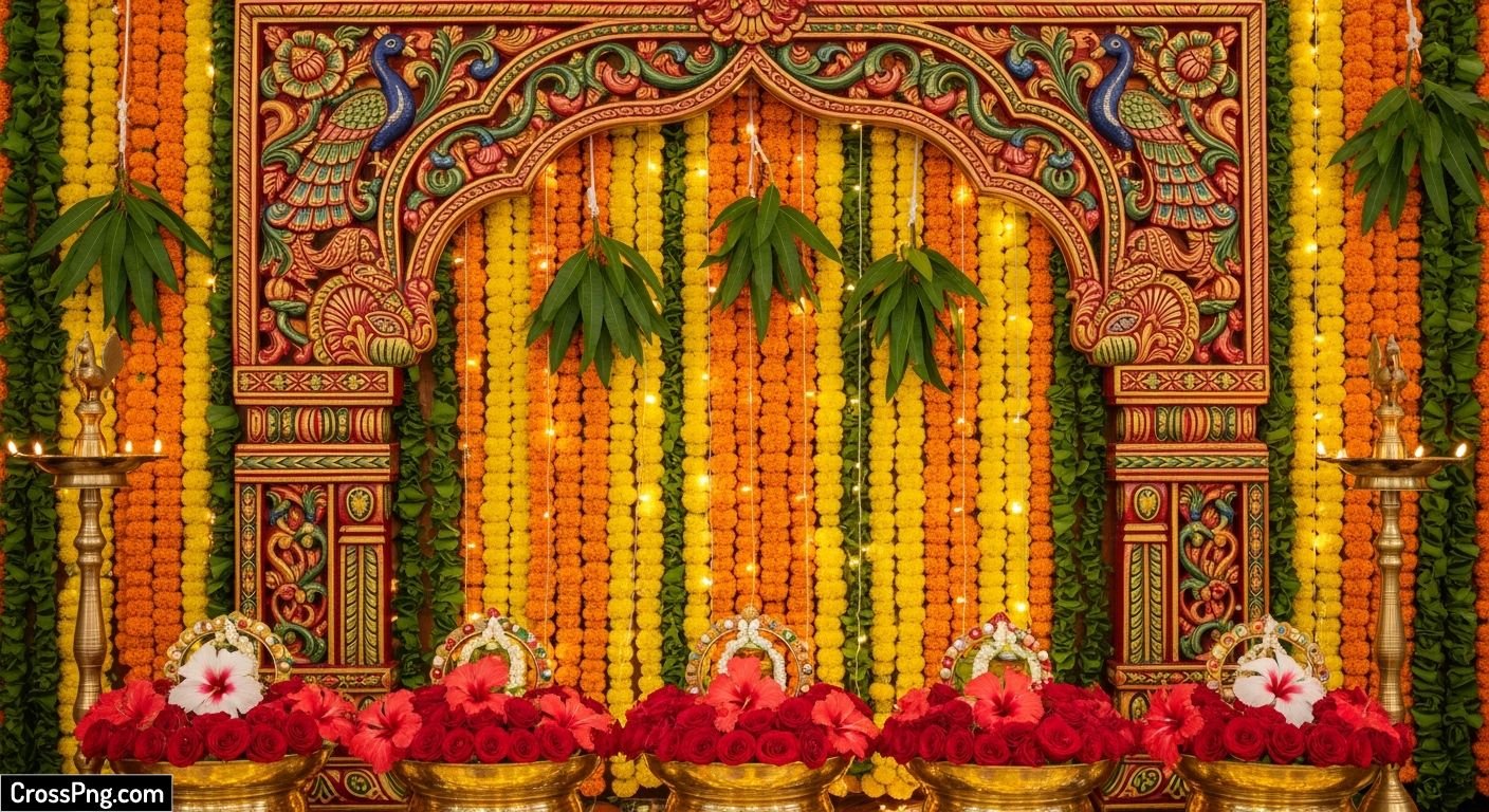 Ganesh chaturthi background decoration image 4
