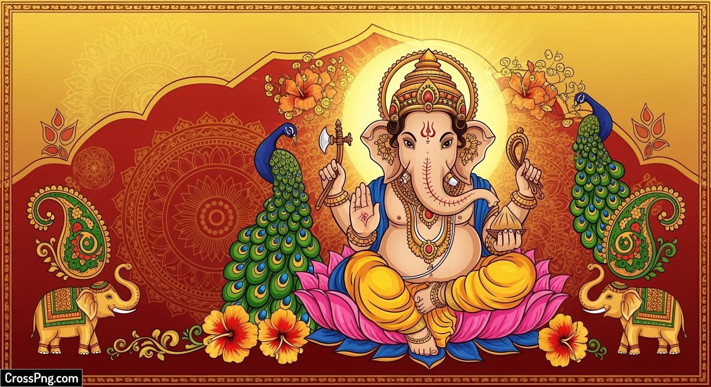 Ganesh chaturthi invitation card background image