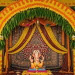 Ganesh festival background decoration image
