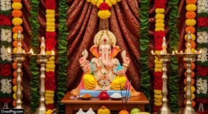 Ganesh murti background decoration image
