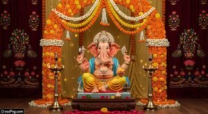 Ganesh murti background decoration image