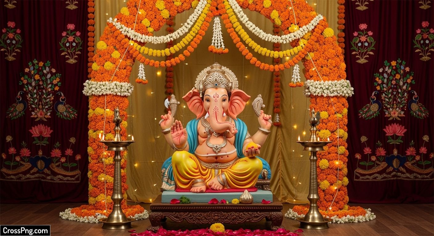 Ganesh murti background decoration image