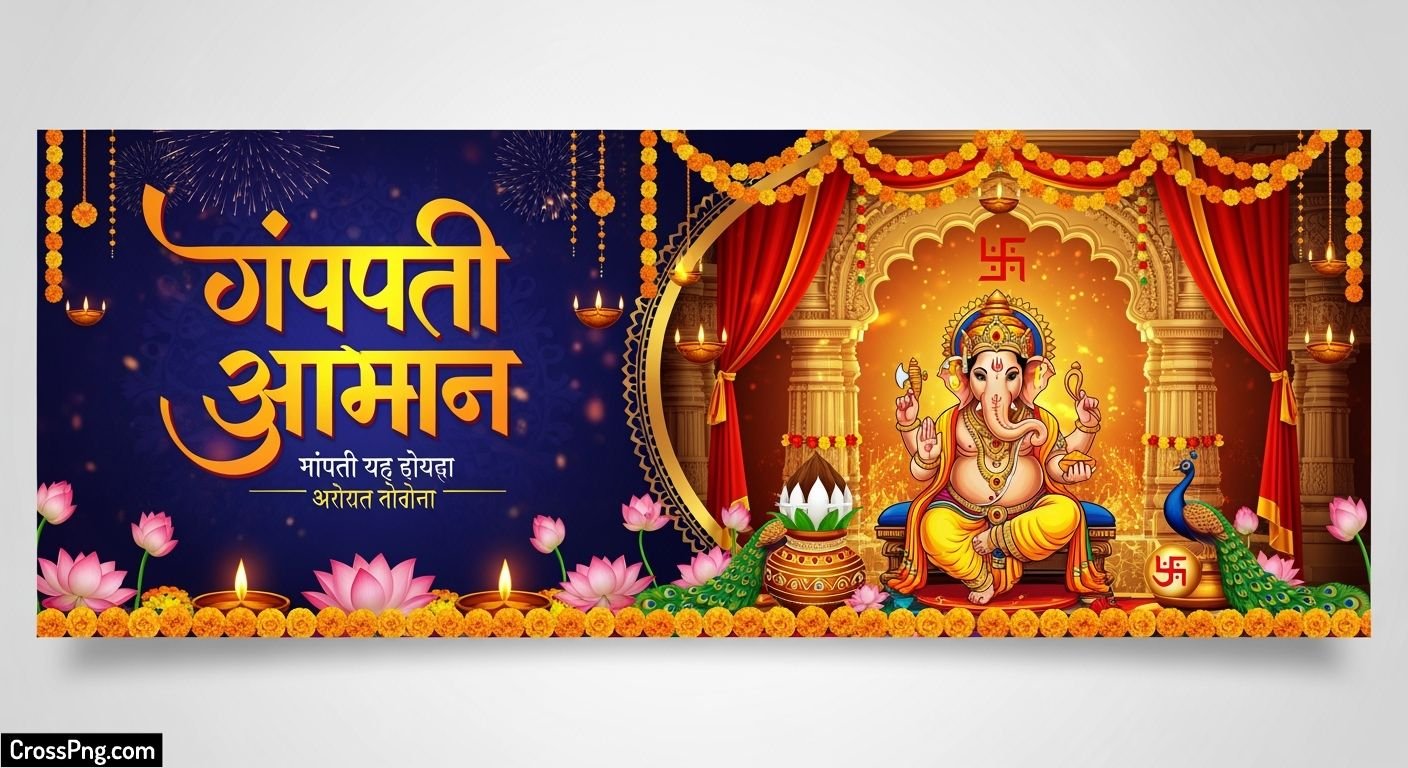 Ganpati aagman banner background image