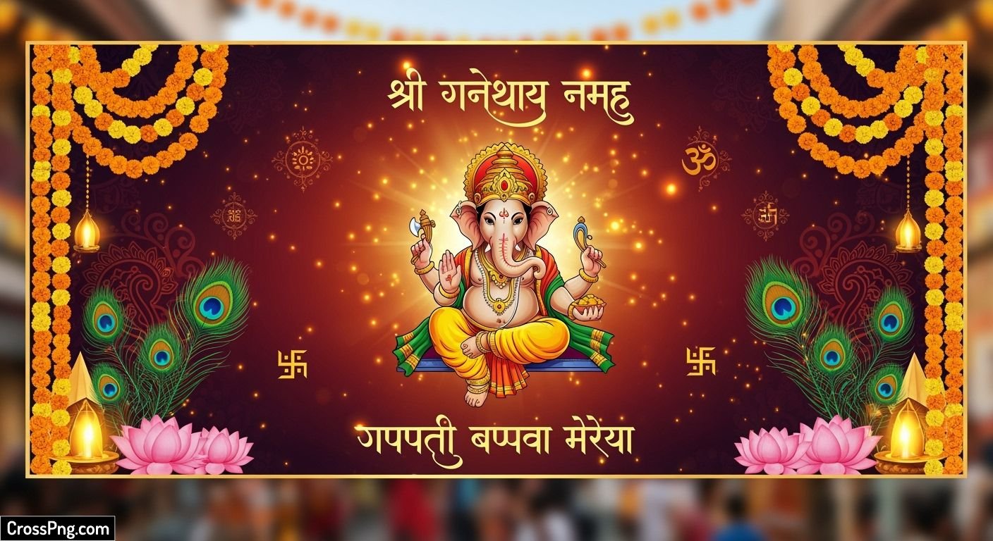 Ganpati aagman banner background image