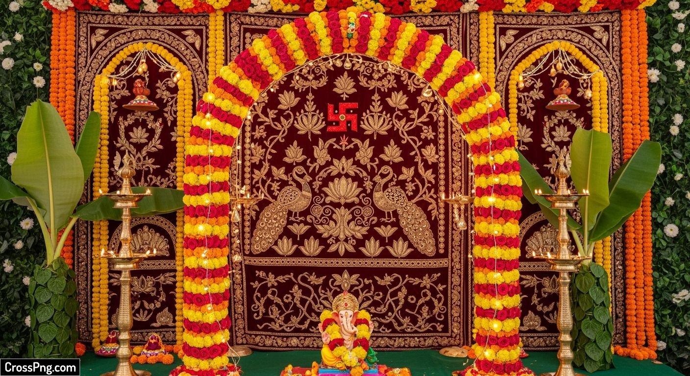 Ganpati background decoration images image 2