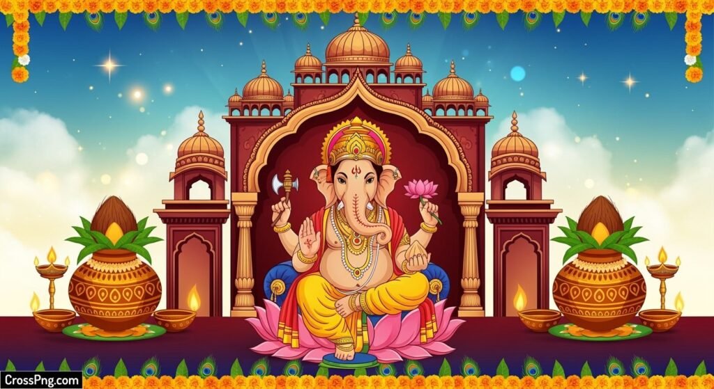 Ganpati banner background design hd image