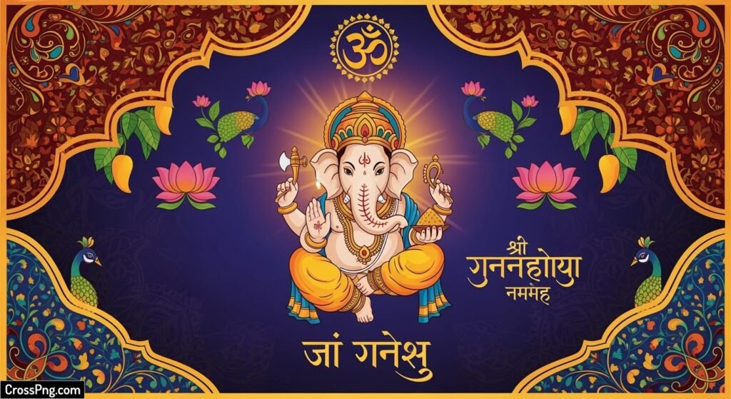 Ganpati banner background design hd image