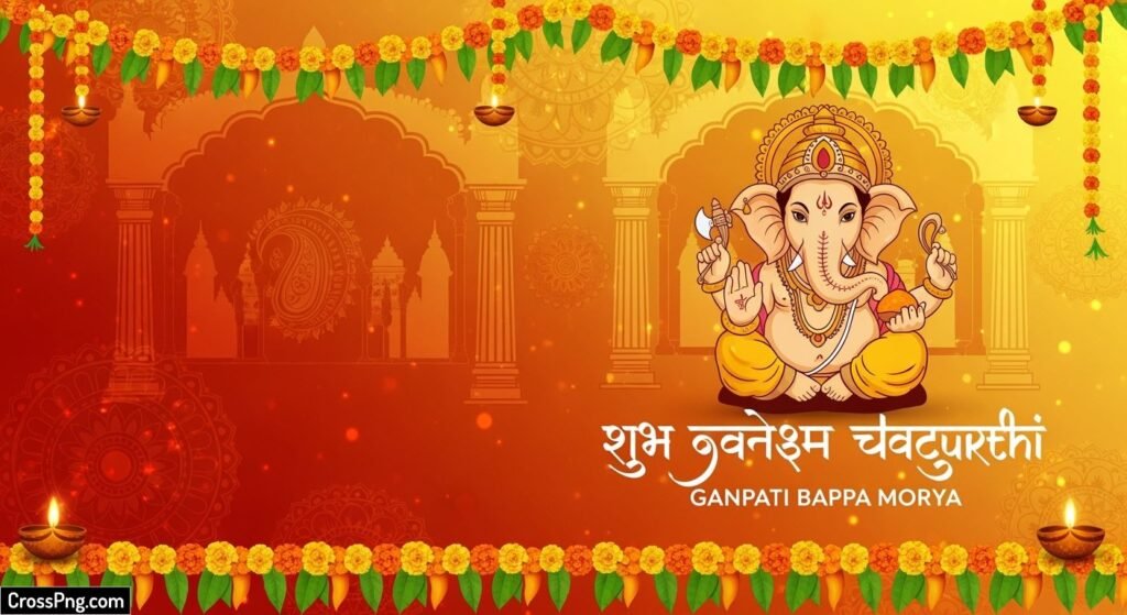 Ganpati banner background design hd image 2