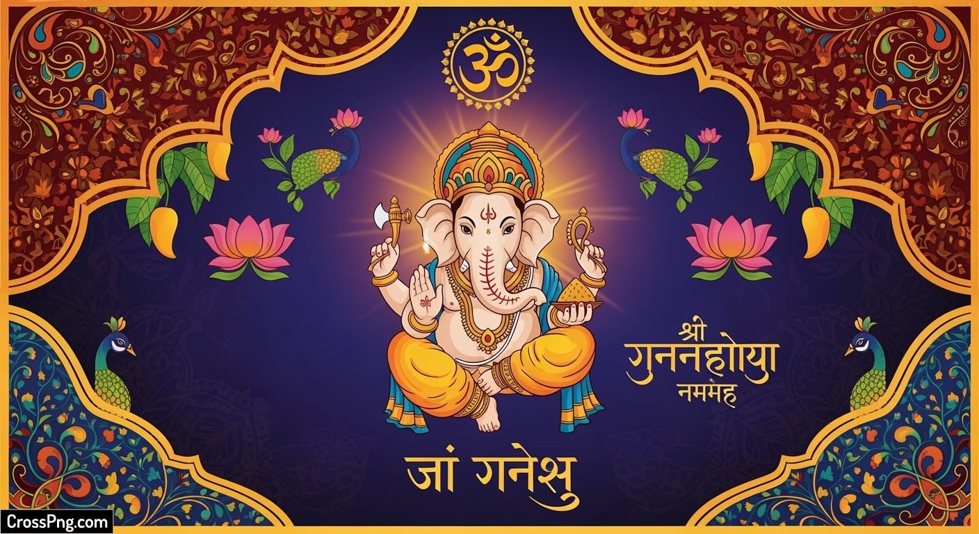 Ganpati banner background design hd image